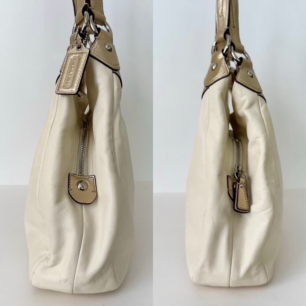 Coach Soho Lynn Leather Large Hobo Shoulder Bag Red Chalk White F17092 - Picture 7 of 16
